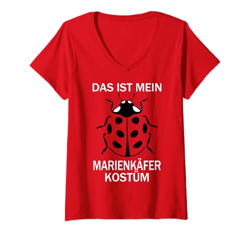 Damen Mein Marienkäfer Kostüm Fasching Karneval Tierkostüm Insekt T-Shirt mit V-Ausschnitt Damen Mein Marienkäfer Kostüm Fasching Karneval Tierkostüm Insekt T-Shirt mit V-Ausschnitt von Lustige Tier Kostüme Tierkostüme Faschingskostüme