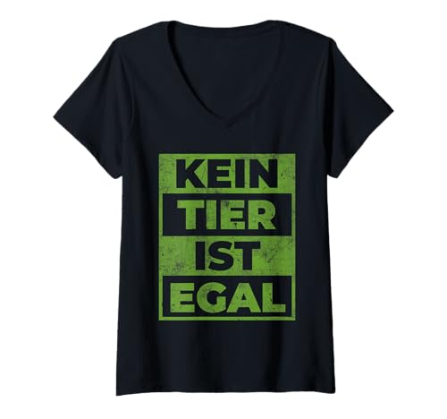 Damen Tierschützer KEIN TIER IST EGAL Tierwohl T-Shirt mit V-Ausschnitt Damen Tierschützer KEIN TIER IST EGAL Tierwohl T-Shirt mit V-Ausschnitt von Tierschutz Shirt Tierrechte Tierschützer Tierwohl