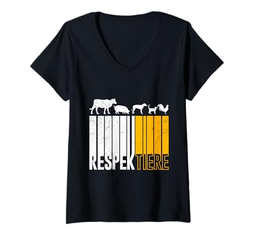 Damen Tierschutz RESPEK TIERE Tierrechte Lustiges Tierschützer T-Shirt mit V-Ausschnitt Damen Tierschutz RESPEK TIERE Tierrechte Lustiges Tierschützer T-Shirt mit V-Ausschnitt von Tierschutz Shirt Tierrechte Tierschützer Tierwohl