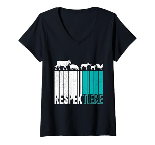 Damen Tierschutz RESPEK TIERE Tierrechte Lustiges Tierschützer T-Shirt mit V-Ausschnitt Damen Tierschutz RESPEK TIERE Tierrechte Lustiges Tierschützer T-Shirt mit V-Ausschnitt von Tierschutz Shirt Tierrechte Tierschützer Tierwohl
