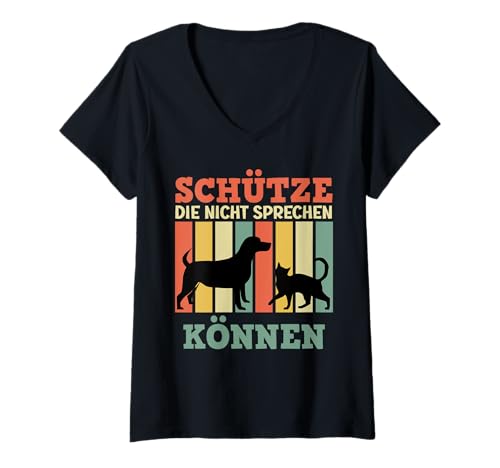 Damen Tierschutz SCHÜTZE DIE DIE NICHT SPRECHEN Tierrechte T-Shirt mit V-Ausschnitt Damen Tierschutz SCHÜTZE DIE DIE NICHT SPRECHEN Tierrechte T-Shirt mit V-Ausschnitt von Tierschutz Shirt Tierrechte Tierschützer Tierwohl