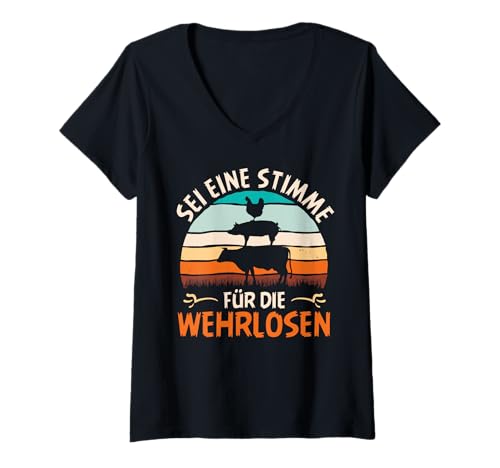 Damen Tierschutz SEI DIE STIMME FÜR DIE WEHRLOSEN Tierrettung T-Shirt mit V-Ausschnitt Damen Tierschutz SEI DIE STIMME FÜR DIE WEHRLOSEN Tierrettung T-Shirt mit V-Ausschnitt von Tierschutz Shirt Tierrechte Tierschützer Tierwohl