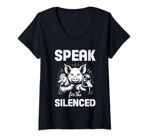 Damen Tierschutz SPEAK FOR THE SILENCED Lustiges Tierschützer T-Shirt mit V-Ausschnitt Damen Tierschutz SPEAK FOR THE SILENCED Lustiges Tierschützer T-Shirt mit V-Ausschnitt von Tierschutz Shirt Tierrechte Tierschützer Tierwohl