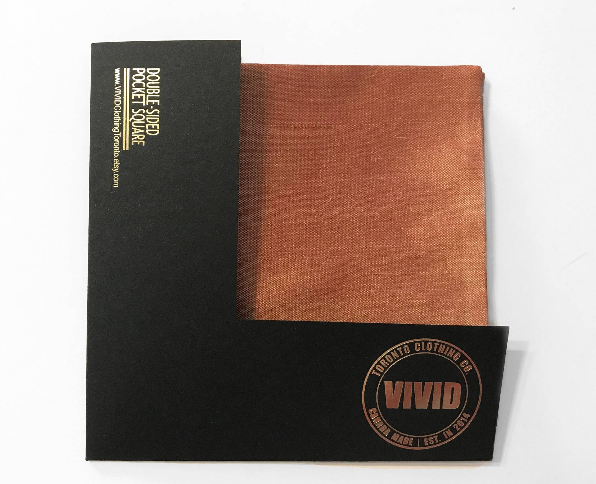 Einstecktuch Aus Kupferfarbener Rohseide - Doppelseitig Hochzeits Tasche Faltbar Einstecktuch Aus Kupferfarbener Rohseide - Doppelseitig Hochzeits Tasche Faltbar von TiesByVIVID