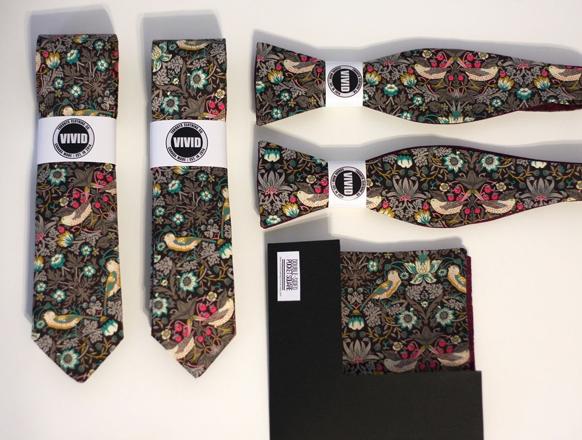 Liberty Of London Krawatte William Morris Erdbeerdieb in Brauner Baumwollkrawatte Mit Blumenmuster Liberty Of London Krawatte William Morris Erdbeerdieb in Brauner Baumwollkrawatte Mit Blumenmuster von TiesByVIVID