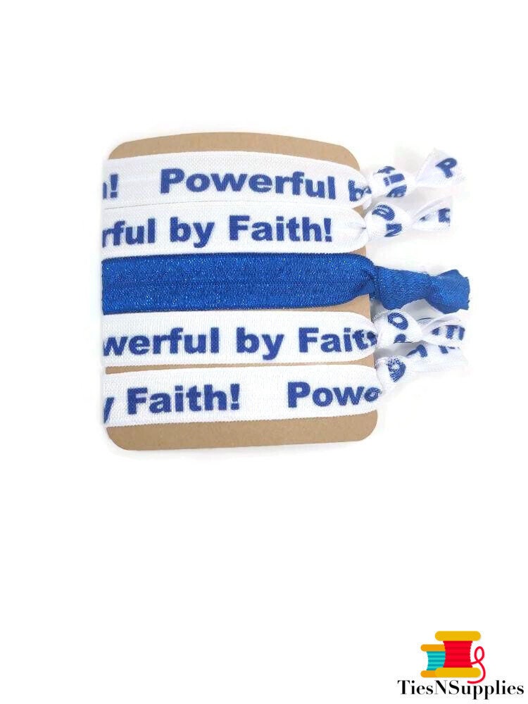 5 Oder 10 Armbänder Haarbänder, Haarbänder Powerful By Faith Convention Konferenzgeschenk 2021 von TiesNSupplies