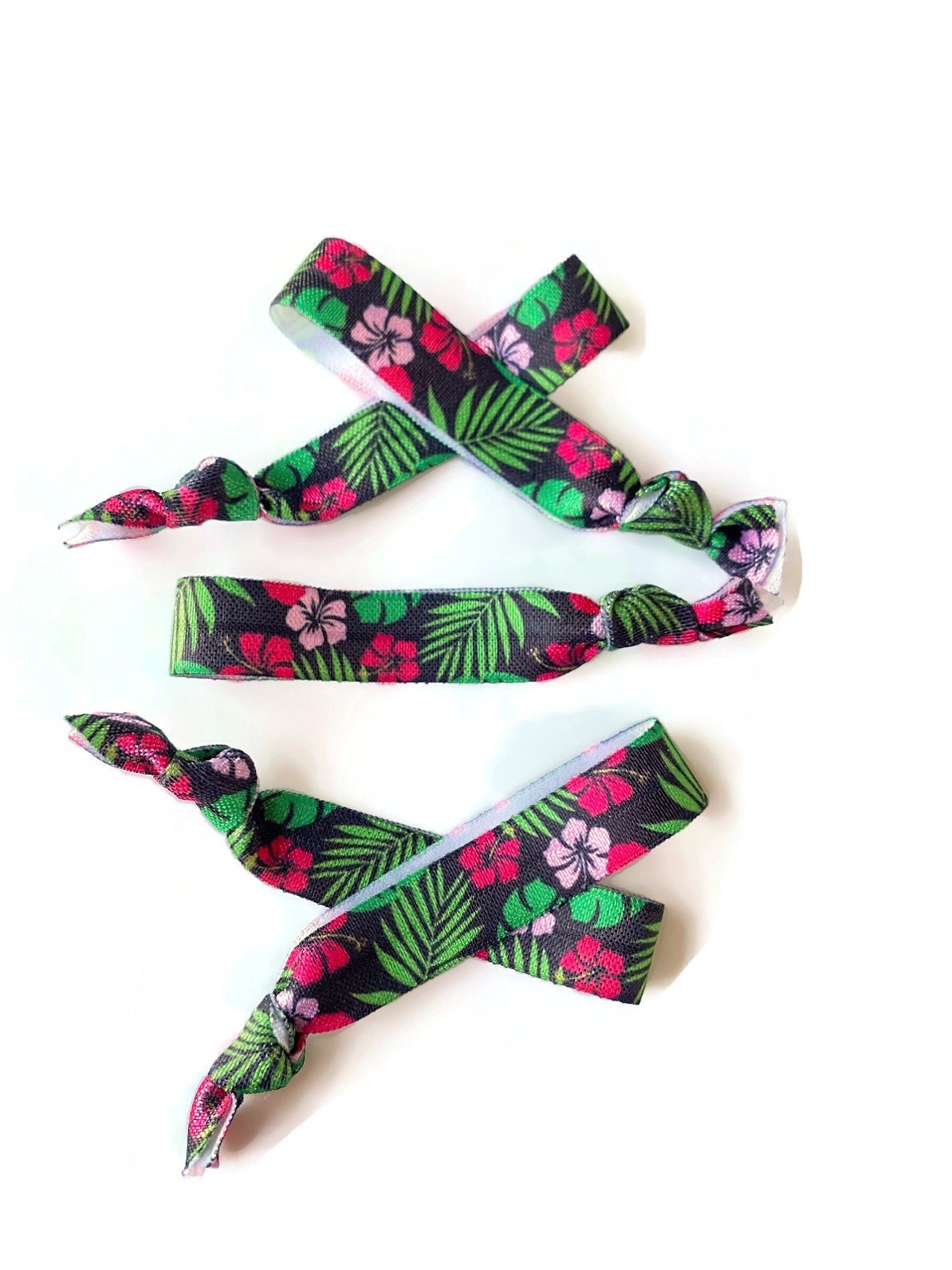 5 Oder 10 Haarbänder/Armbänder, - Floral, Hibiskus, Palmenblatt Ideal Für Themen-Geburtstag, Dusche-Gastgeschenk, Dekor- Modern, Blumen von TiesNSupplies