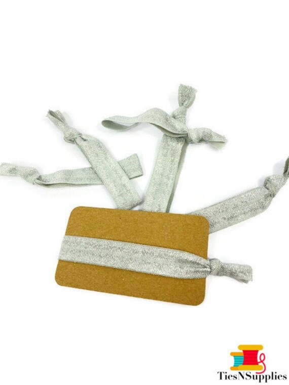 5 Oder 10 Krawatten- Grau/Grau Glitzer Gefädelt - Haarbänder/Armbänder Ideal Für Geschenk, Geburtstagsfeier, Geschenkband, Silber, Glänzend von TiesNSupplies
