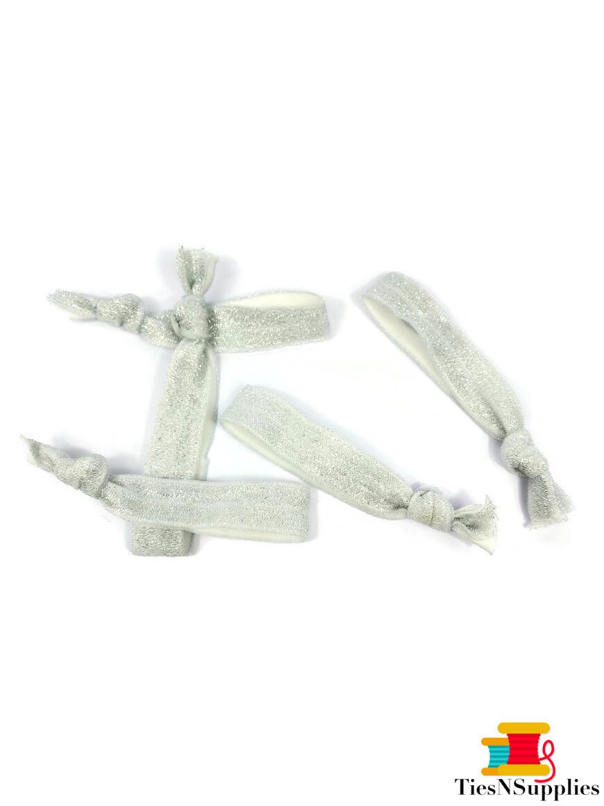 5 Oder 10 Krawatten - Silber/Grau Glitzer Mit Faden Frisuren Armbänder Ideal Für Geschenk, Verpackungsband, Geburtstagsfeier von TiesNSupplies