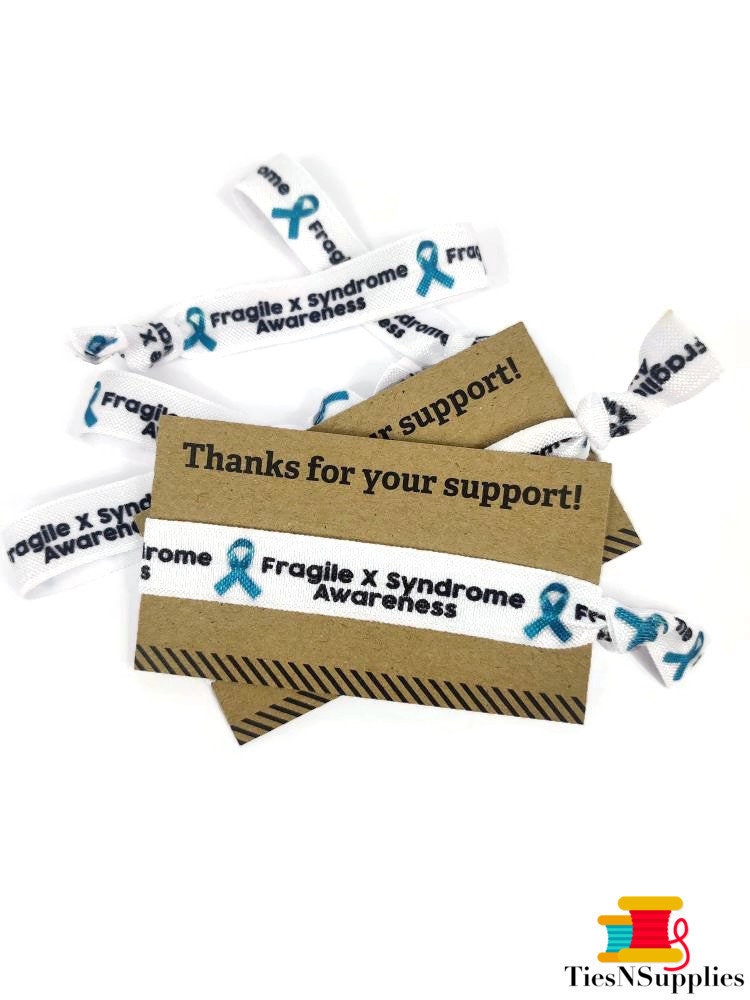 Fragile X Awareness -Danke Für Deine Unterstützung -Karte Mit Gummiband, Armband, Haargummis - Ideal Geschenke Oder Fundraisen von TiesNSupplies