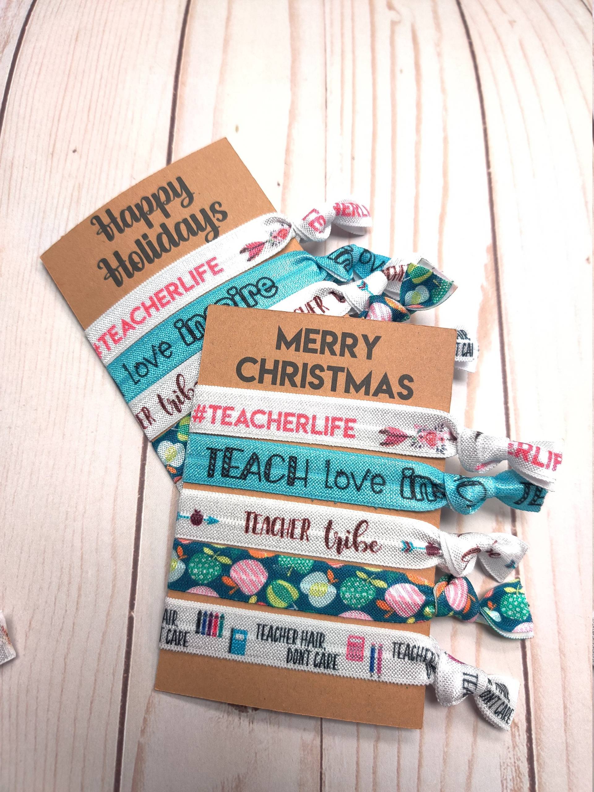 Frohe Weihnachtskarte Mit Armbändern/Frisuren Armband Geschenk Set - 5 Krawatten Lehrer, Lehrer Stamm, Leben Tolles Kleines von TiesNSupplies