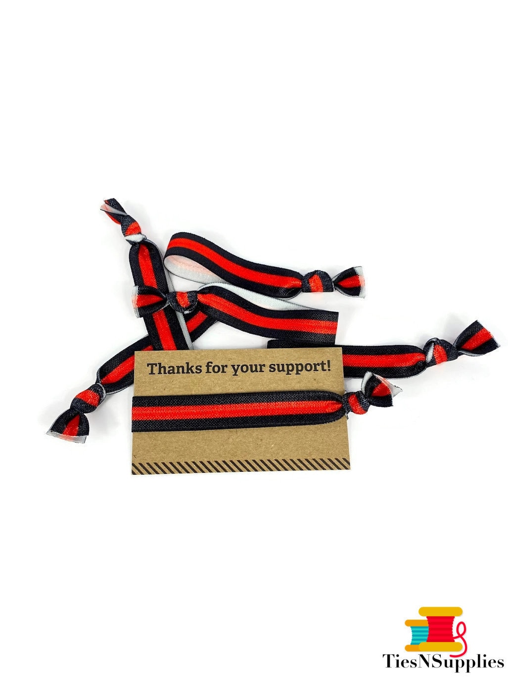 Red Line- Responder- Dankeskarte Mit Krawatten- Haarbändern/Armbänder - Ideal Als Dankeschön, Geschenk Oder Fundraising. Einfach Geld Sammeln von TiesNSupplies