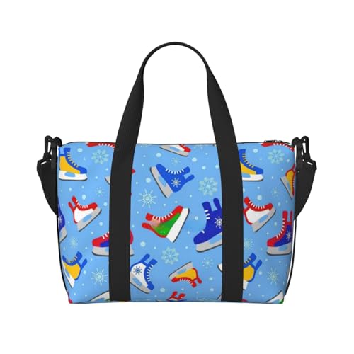 Hockey-Elemente, kreativer gemusterter Druck, Handreisetasche, Sporttasche, Übernachtungstasche, Strand-Reisetasche, Wochenendtasche für Damen und Herren, Schwarz, Einheitsgröße, Schwarz, von TietYaer