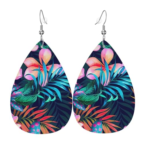 Tropische Blumen Druck Leder Ohrring Tropfenform baumeln Ohrringe Kunstleder Teardrop Ohrringe für Frauen Teen Mädchen Geschenk, Einheitsgröße, Leder, kein Edelstein, One Size, Leder, Kein Edelstein Tropische Blumen Druck Leder Ohrring Tropfenform baumeln Ohrringe Kunstleder Teardrop Ohrringe für Frauen Teen Mädchen Geschenk, Einheitsgröße, Leder, kein Edelstein, One Size, Leder, Kein Edelstein von TietYaer