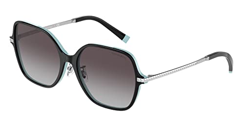 Sonnenbrille Tiffany TF 4191 F Asian Fit 80553C Schwarz auf Blau, Schwarz auf Tiffany Blau Grau Gra, 57/17/140, Schwarz auf Tiffany, Blau, Grau, Gra, 57/17/140 von Tiffany