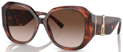 Tiffany & Co. TF 4207B 80023B Havana Kunststoff Schmetterling Sonnenbrille Braun Farbverlauf Gläser, Havanna, 55-17-140 von Tiffany