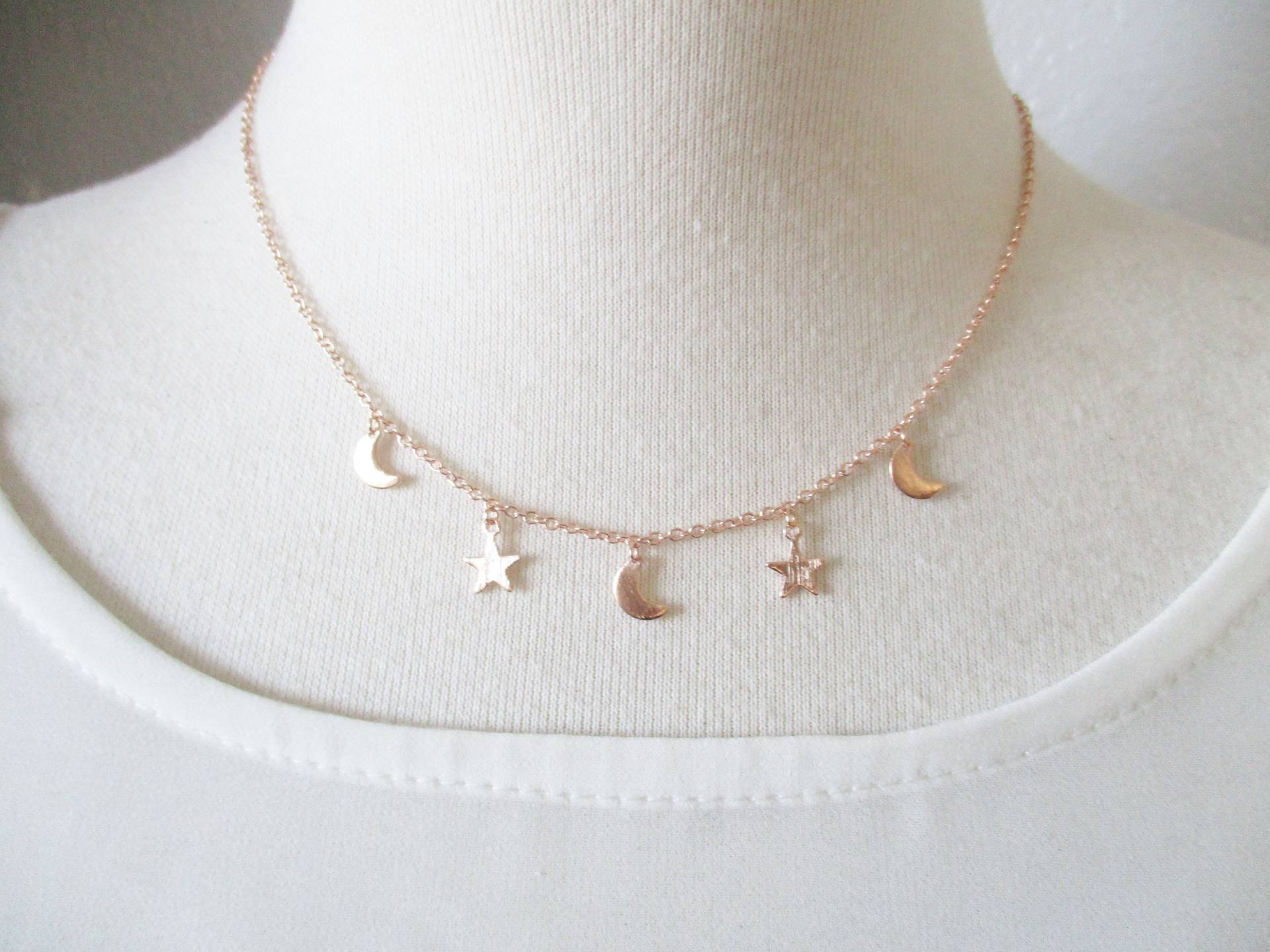 Winzige Gold, Silber Oder Rose Gold Halbmond Und Stern Halskette.... Zierliche Zarte, Geburtstag, Hochzeit, Brautjungfer Geschenk Winzige Gold, Silber Oder Rose Gold Halbmond Und Stern Halskette.... Zierliche Zarte, Geburtstag, Hochzeit, Brautjungfer Geschenk von TiffanyAvenueBridal