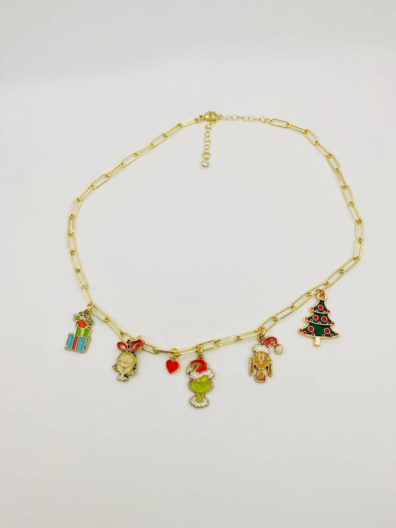 Die Grinch Charm Halskette Für Weihnachtsgeschenk Ihre Gold Die Grinch Charm Halskette Für Weihnachtsgeschenk Ihre Gold von TiffanyEpiphanyShop