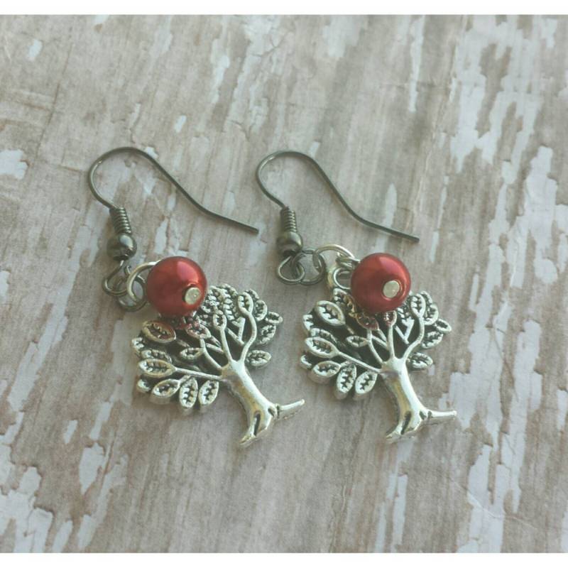 Apfelbaum Ohrringe, Baum Lehrer Geschenk, Geschenk Für Lehrer, Apfel Schmuck von TiffanyTwists