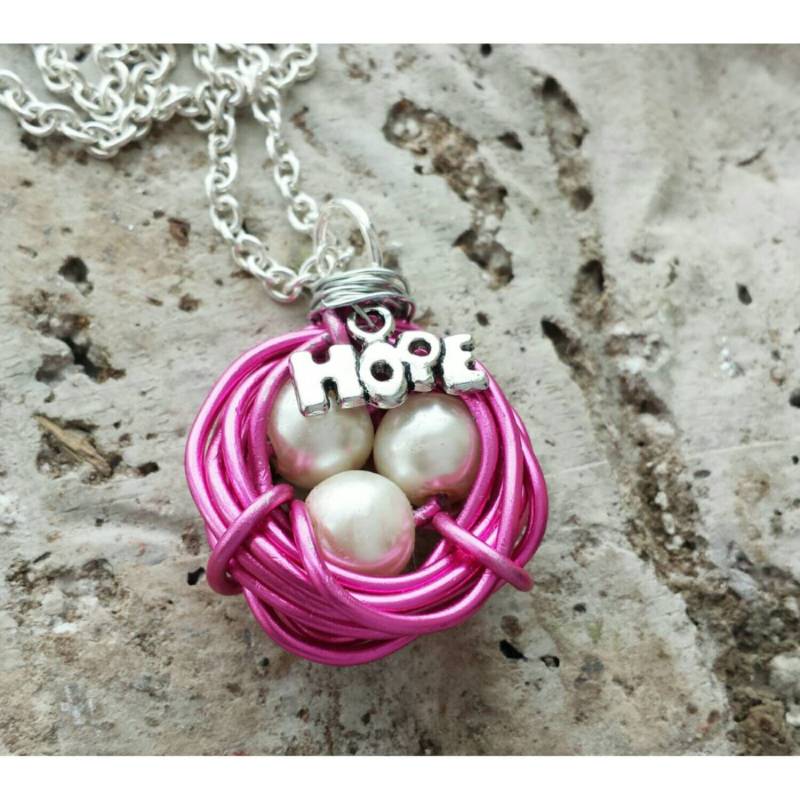 Pink Ribbon Perlenkette Brustkrebs Bewusstsein Geschenk von TiffanyTwists