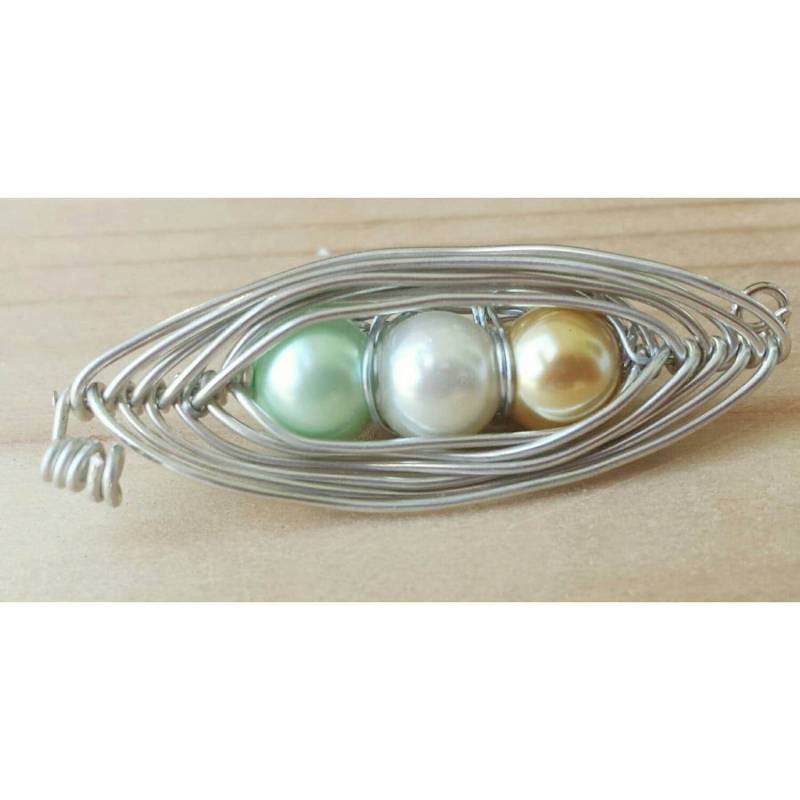 Erbsenschoten Brosche Perlen Anstecknadel, Mutter Geschenk von TiffanyTwists