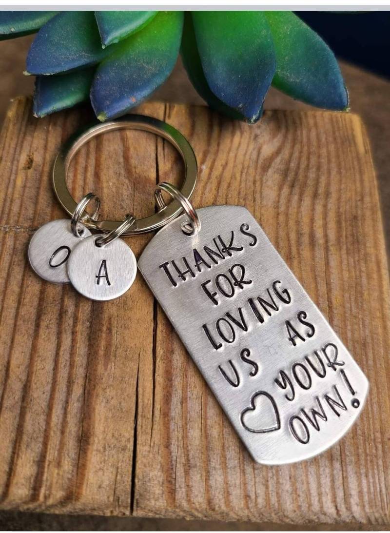 Hand Gestempelt Aluminium Schlüsselanhänger Stiefmutter Geschenk von TiffanyTwists