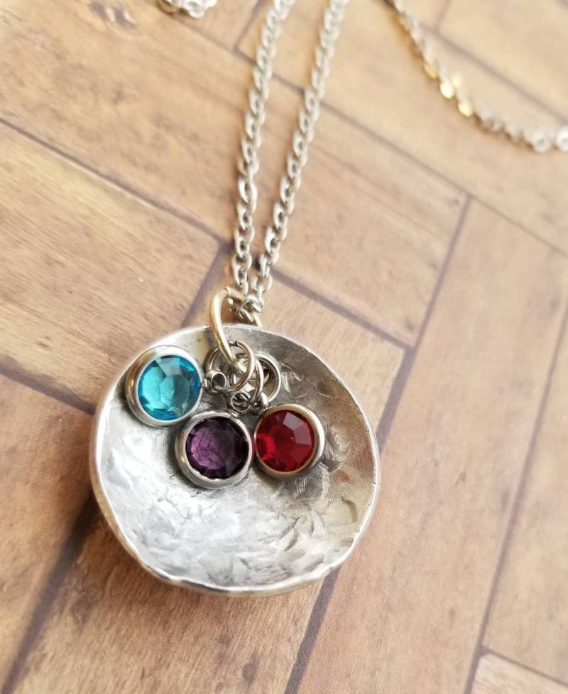 Nest Familie Halskette Hand Gestempelt Silber Nest, Personalisierte Mutter Geschenk von TiffanyTwists