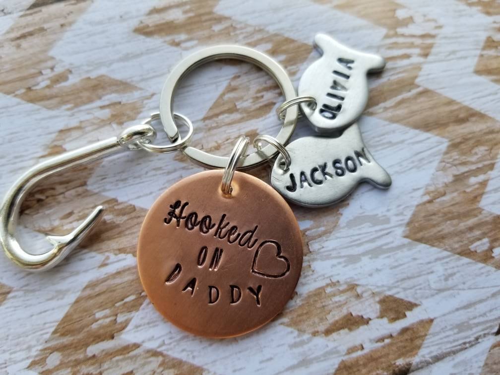 Personalisierte Angelhaken Schlüsselbund, Schlüsselanhänger, Schlüsselanhänger von TiffanyTwists