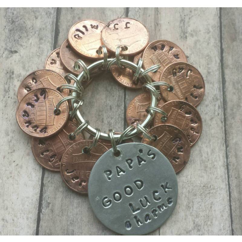 Personalisierter Schlüsselanhänger Für Papa Handgemachtes Geschenk Personalisiert Penny Vatertagsgeschenk Herren Schlüsselanhänger von TiffanyTwists