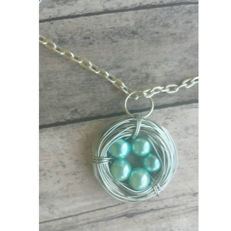 Individuelle Vogelnest Halskette Mama Von Fünf Eiern Mit Geburtsstein von TiffanyTwists