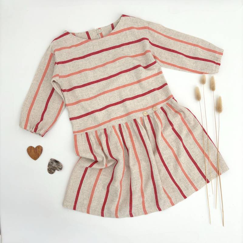 Leinenkleid Für Mädchen Zum Schulanfang Hängerchen Schulkleid Drehkleid von Tifilou