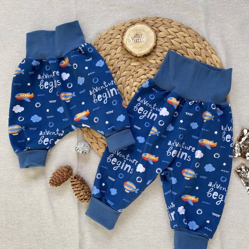 Winter Baby Pumphose 50/56 Und 74/80 Warme Hose Für Jungen Alpenfleece Wintersweat Adventure Begins von Tifilou