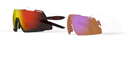 Tifosi Unisex Aethon Sunglasses Sonnenbrille, Weiß/Schwarz/Clarion Red, Einheitsgröße von Tifosi