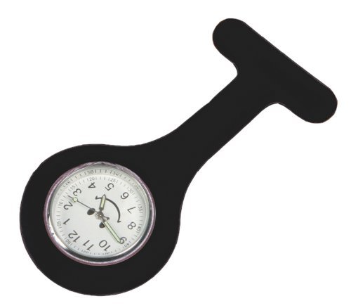 Tiga-Med Schwesternuhr - 09-6003 - Silikonuhr Smiley schwarz- mit Nadel von Tiga-Med