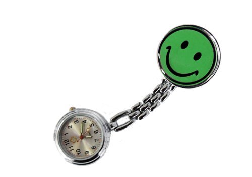 Tiga-Med Schwesternuhr Smiley Clip grün Krankenschwesteruhr Kitteluhr Pulsuhr von Tiga-Med