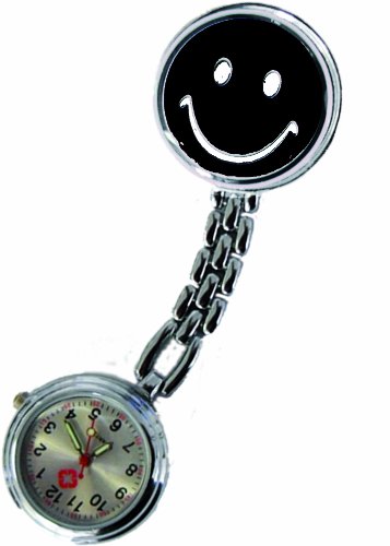 Tiga-Med Schwesternuhren - 09-5088 3er Set - Kitteluhr Smiley schwarz- mit Clip von Tiga-Med