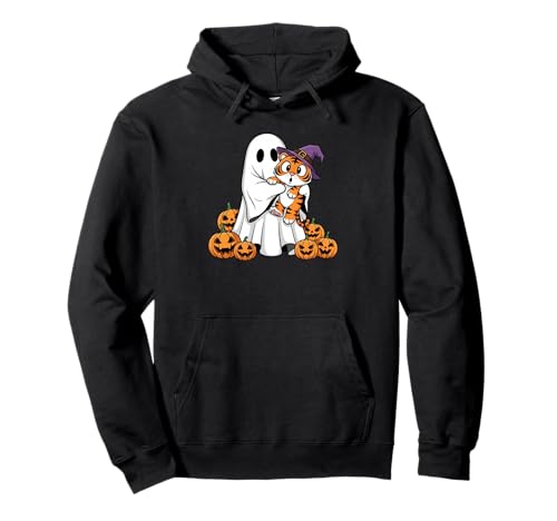 Lustiger Geist Tiger Kürbis Halloween Kinder Herren Damen Pullover Hoodie Lustiger Geist Tiger Kürbis Halloween Kinder Herren Damen Pullover Hoodie von Tiger Lovers Cute Halloween Outfits for Boy Girl