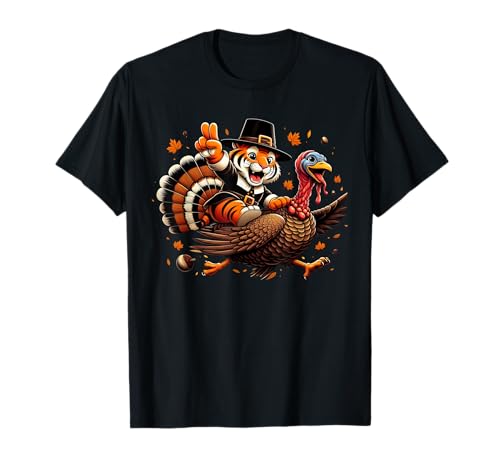 Lustiger Tiger Türkei Herbst Thanksgiving Damen Herren Kinder T-Shirt von Tiger Lovers Thanksgiving Outfits for Boy Girl Kid