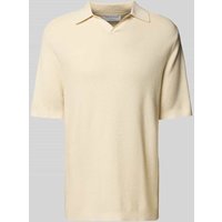 Tiger Of Sweden Relaxed Fit Poloshirt mit V-Ausschnitt Modell 'Eoin' in Ecru, Größe M von Tiger Of Sweden