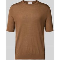 Tiger Of Sweden Strickshirt aus Wolle mit Rundhalsausschnitt Modell 'Connor' in Mittelbraun, Größe L von Tiger Of Sweden