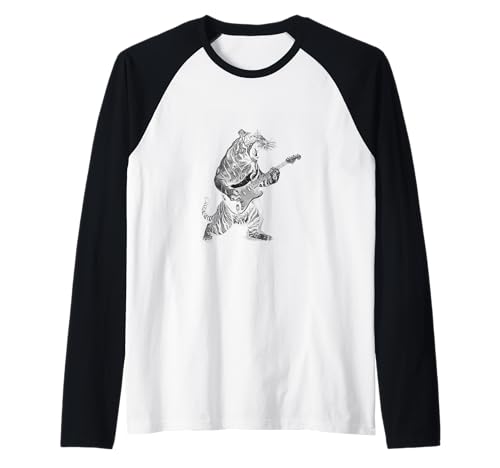 Tiger spielt Gitarre Rock and Roll Rock Star Männer Frauen Kinder Raglan Tiger spielt Gitarre Rock and Roll Rock Star Männer Frauen Kinder Raglan von Tiger Playing Guitar Rock and Roll Rock Star 1