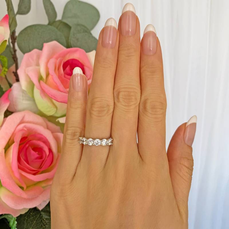 2 Ctw 6-8 Stein Halb Ewigkeit Ehering, Verlobungsring, Mann Machte Diamant Simulants, Jubiläumsring, Versprechensring, Sterlingsilber von TigerGemstones