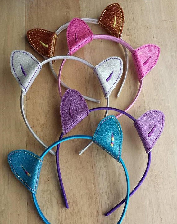 Glitzer Vinyl Pony Ohren Stirnband von TigerInATornado