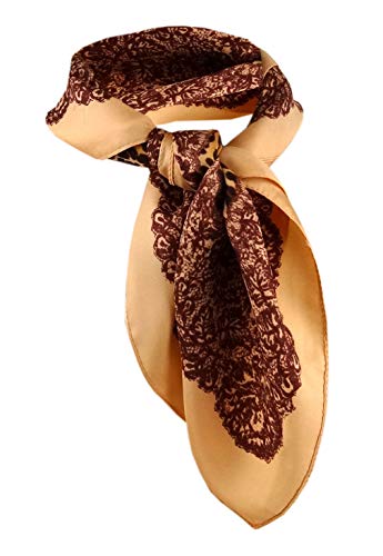 Damen Nickituch in orange beige braun gemustert - Gr. 50 x 50 cm - Tuch Halstuch von TigerTie