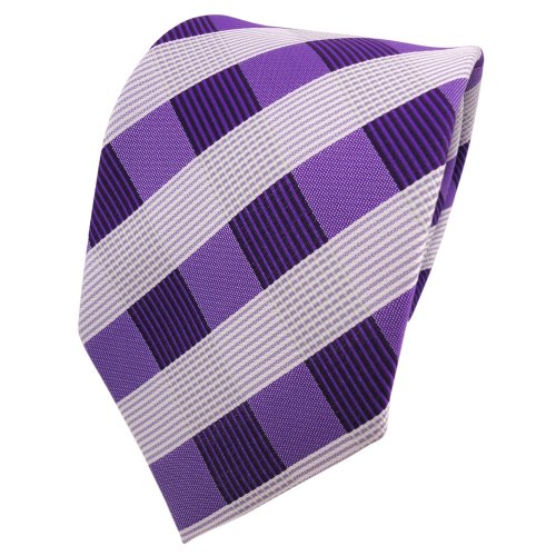 Designer Krawatte lila rotlila weiß kariert - Schlips Binder Tie von TigerTie