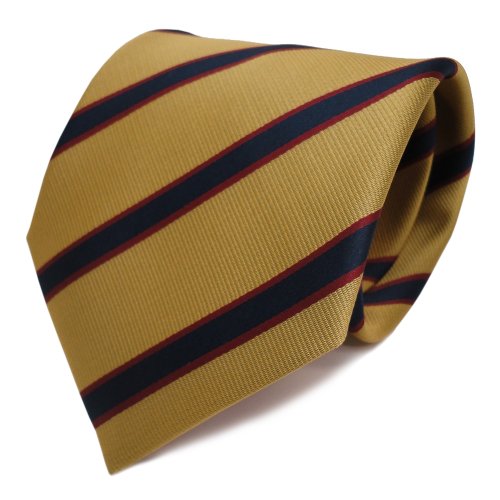 Elegante Designer Krawatte gold blau royal rot weinrot gestreift - Schlips Binder Tie von TigerTie