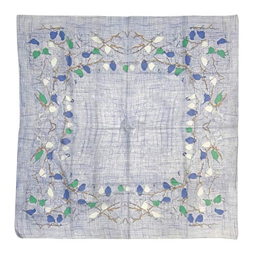 Halstuch in grau weiss blau grün braun mit Vogel Motiv - Tuch Größe 100 x 100 cm von TigerTie