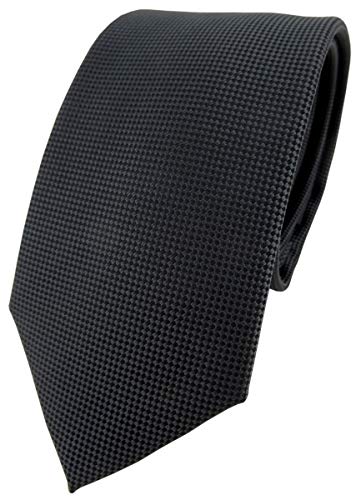 TigerTie Modische Designer Krawatte in anthrazit dunkelgrau fein gepunktet von TigerTie