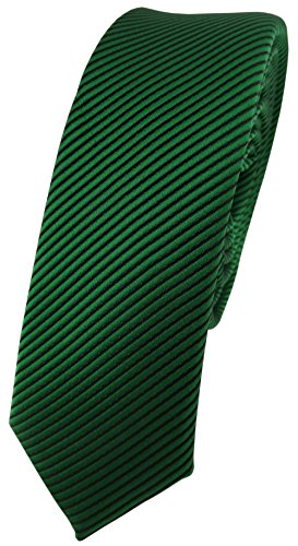 TigerTie Modische schmale Designer Krawatte in grün dunkelgrün fein gestreift von TigerTie