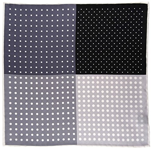 TigerTie Multi Einstecktuch in anthrazit grau silber schwarz weiss gepunktet - 100% Seide von TigerTie